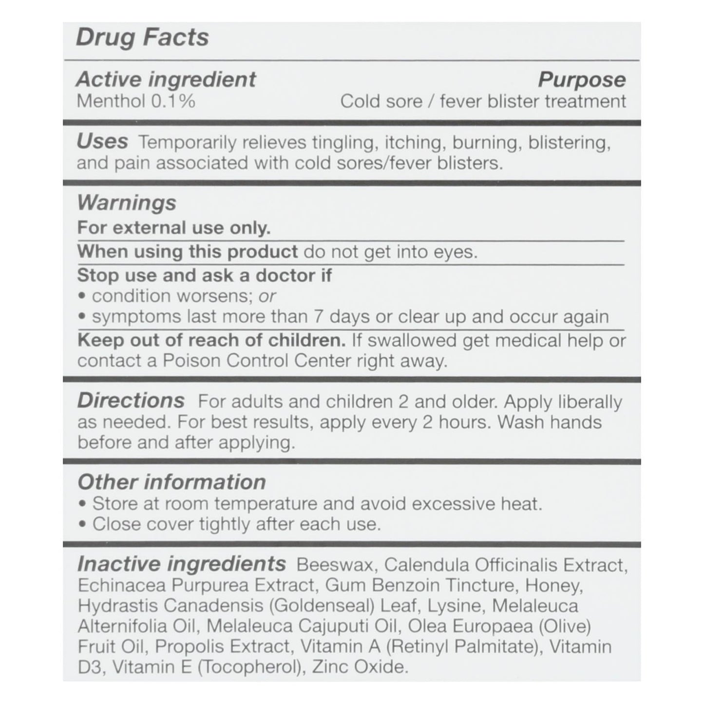 Quantum Lipclear Lysine Cold Sore Natural Ointment 0.25 Oz