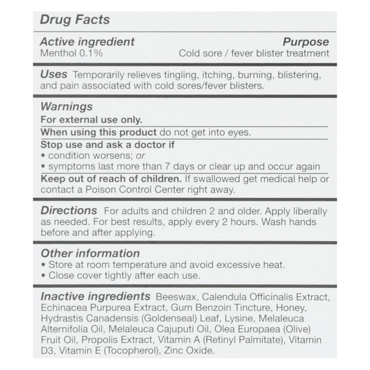 Quantum Lipclear Lysine Cold Sore Natural Ointment 0.25 Oz