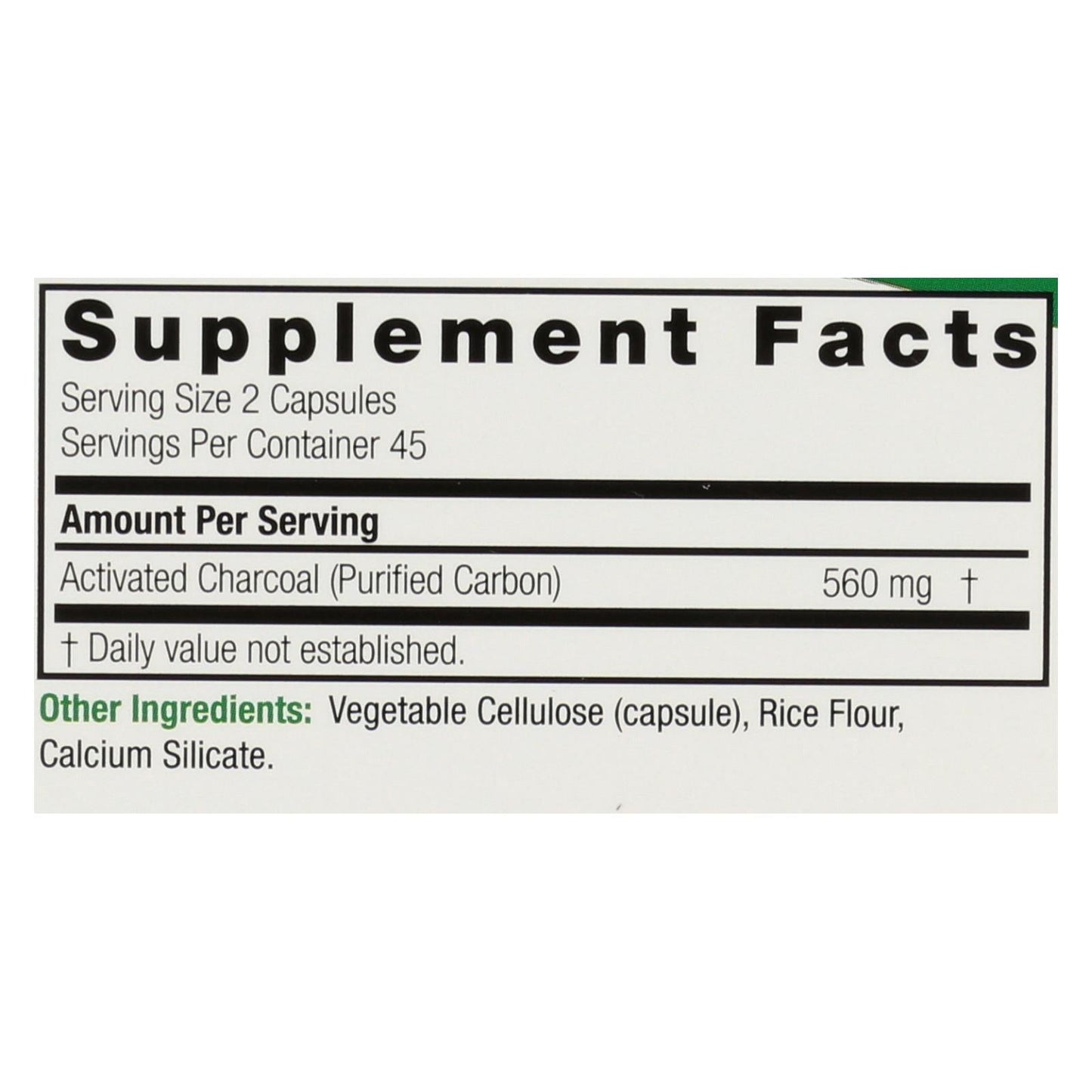 Nature's Answer Activated Charcoal - 90 Softgels