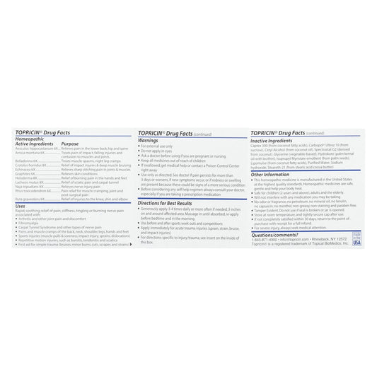 Topricin Topricin Cream Jar - 4 Oz
