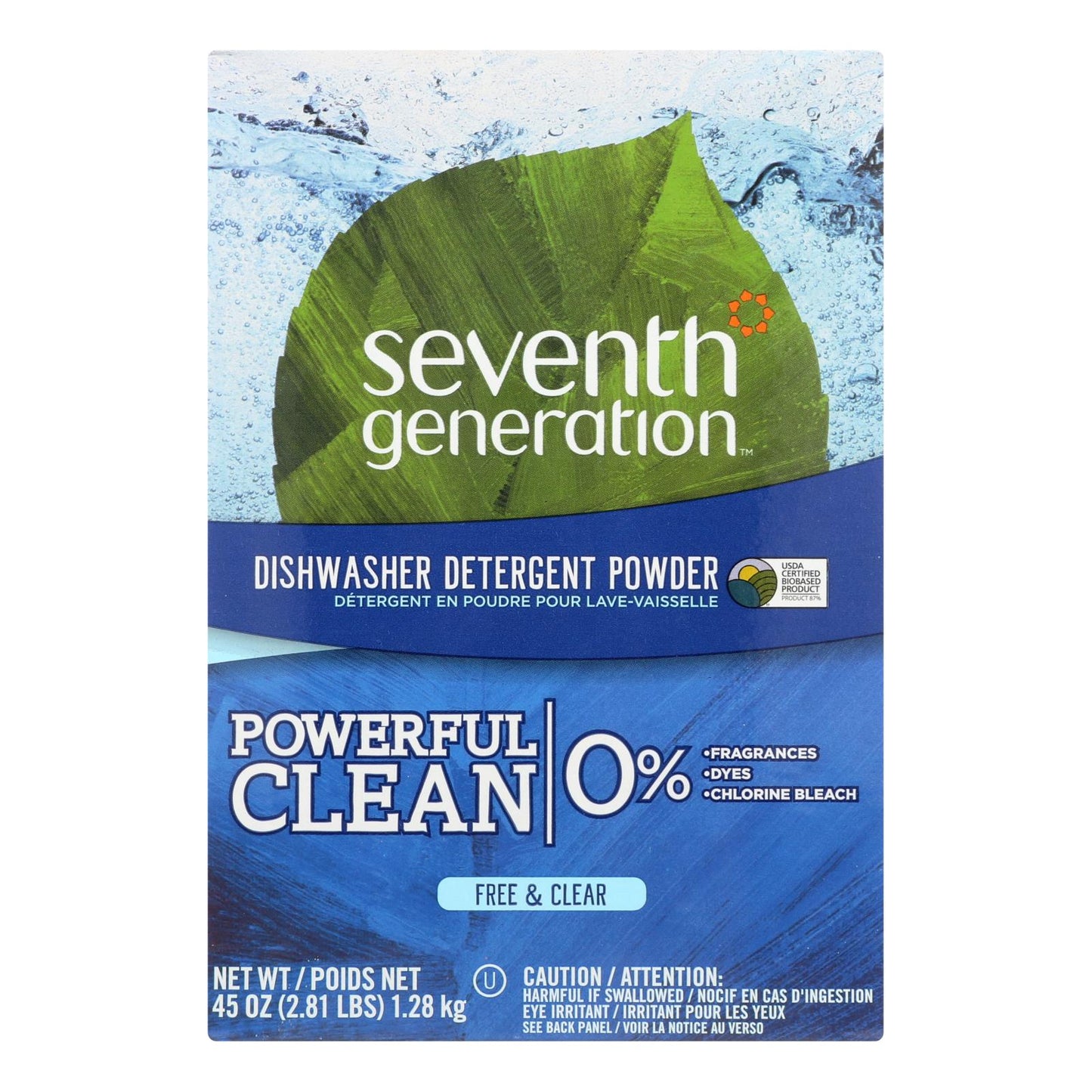 Seventh Gen Auto Dish Powder Free & Clear, 12-Pack, 45 oz