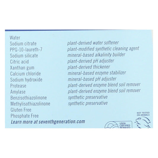 Seventh Generation Free Clear Dishwasher Gel, 6x42 Fl Oz