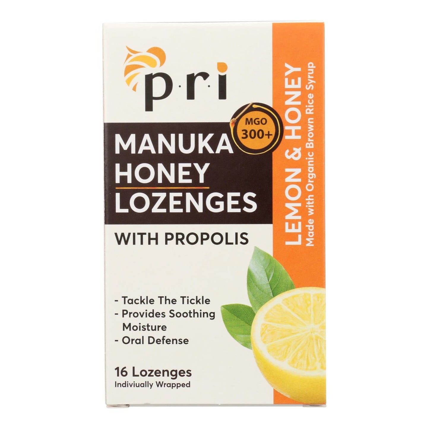 Organic Lemon & Honey Lozenges, 16 Count - PRI
