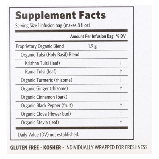 Organic India Tulsi Turmeric Ginger Tea, 18 Bags, 6-Pack