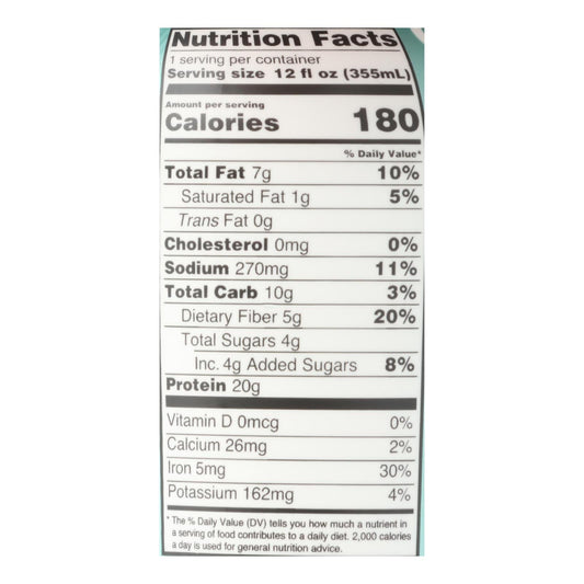 Only What You Need - Plant Based Protein Shake - Dark Chocolate - Case Of 12 - 12 Fl Oz.