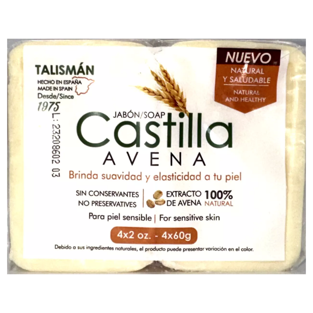 Talisman Castilla Oatmeal Soap 100% Natural (2oz 4pk)