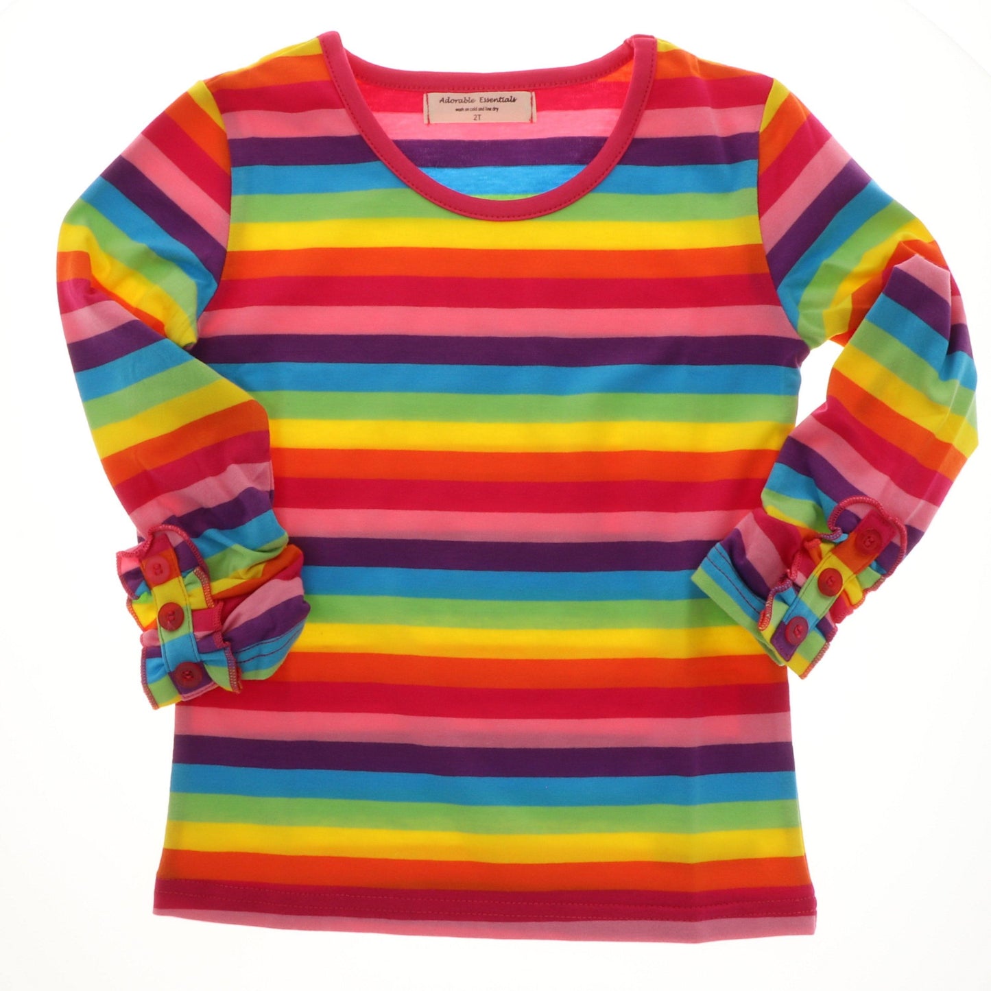 Rainbow Button Ruffle Shirt