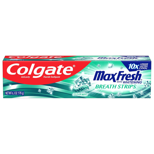 Colgate Max Fresh with Whitening Breath Strips Toothpaste (6.3oz)