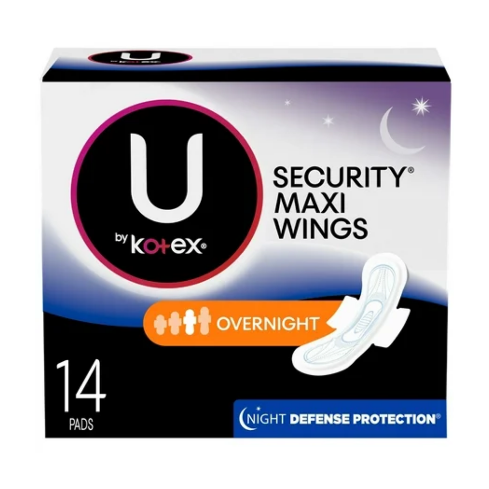 U by Kotex Security Maxi Pads with Wings Overnight (14ct)