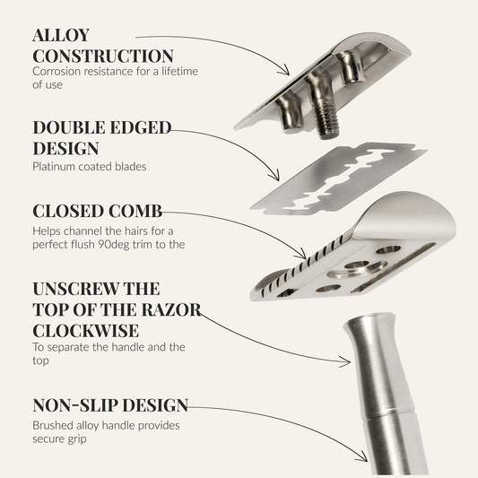 Safety Razor - Baron Classic - Brushed Alloy