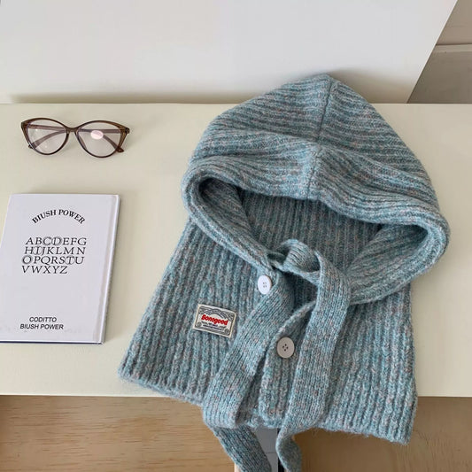 Knitted Winter Scarf Hat