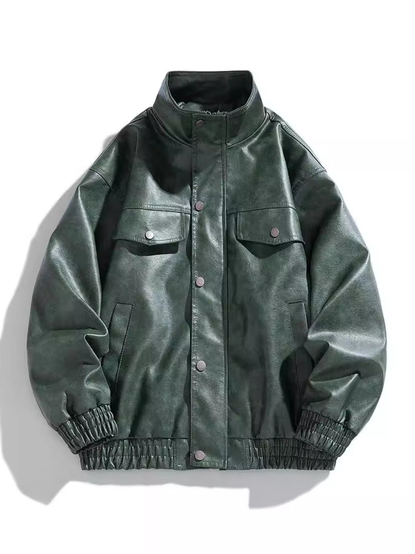 Men's Plus Size Snap Down Jacket with Pockets