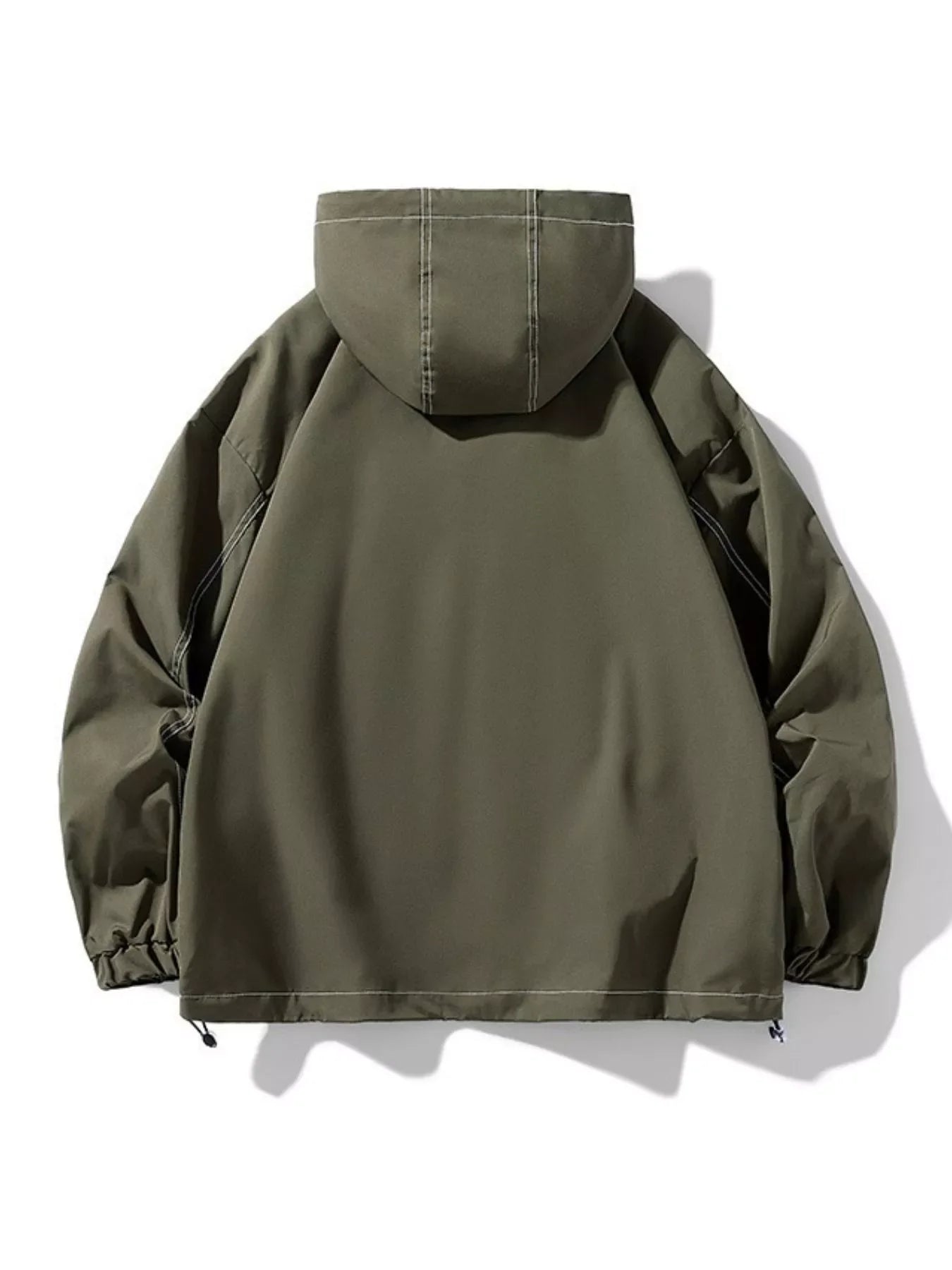 Men's Plus Size Drawstring Hooded Jacket