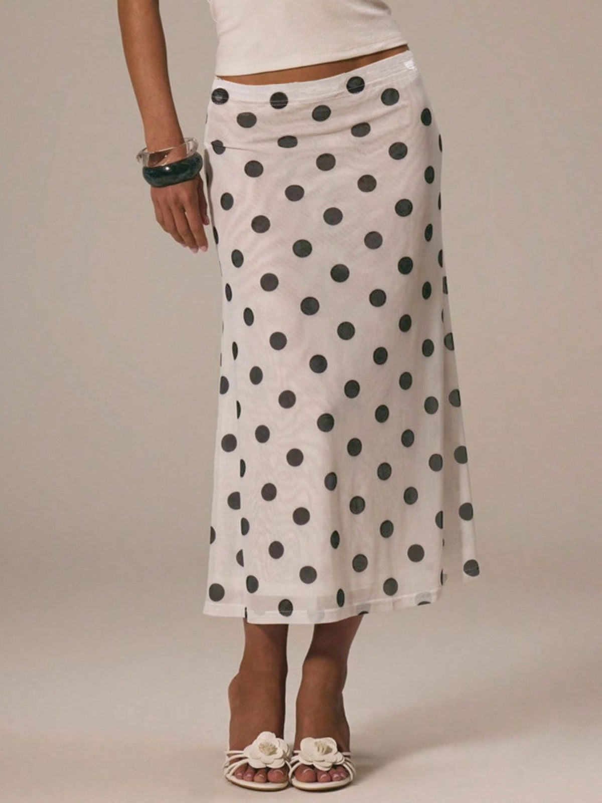 Polka Dot Midi Skirt