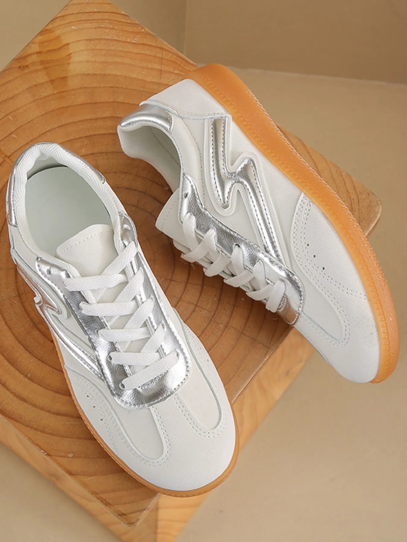 Round Toe Lace Up Sneakers