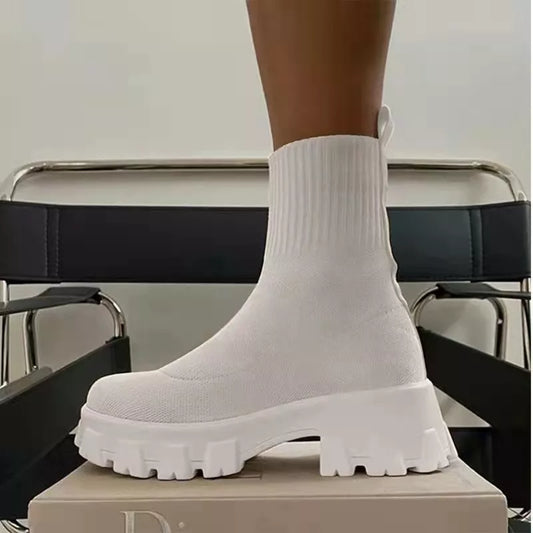 Round Toe Block Heels Boots