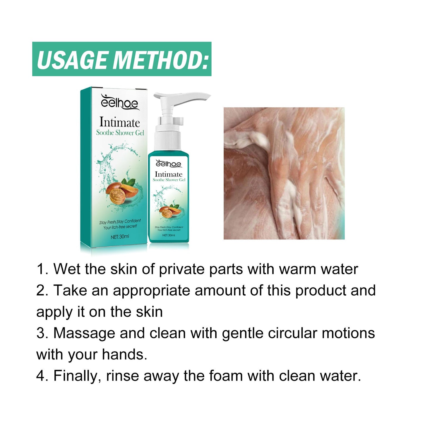 EELHOE Body Wash, Deep Cleanse Body Exfoliation Relieves Dry, Red, Itchy And Moisturizing Skin Shower Gel
