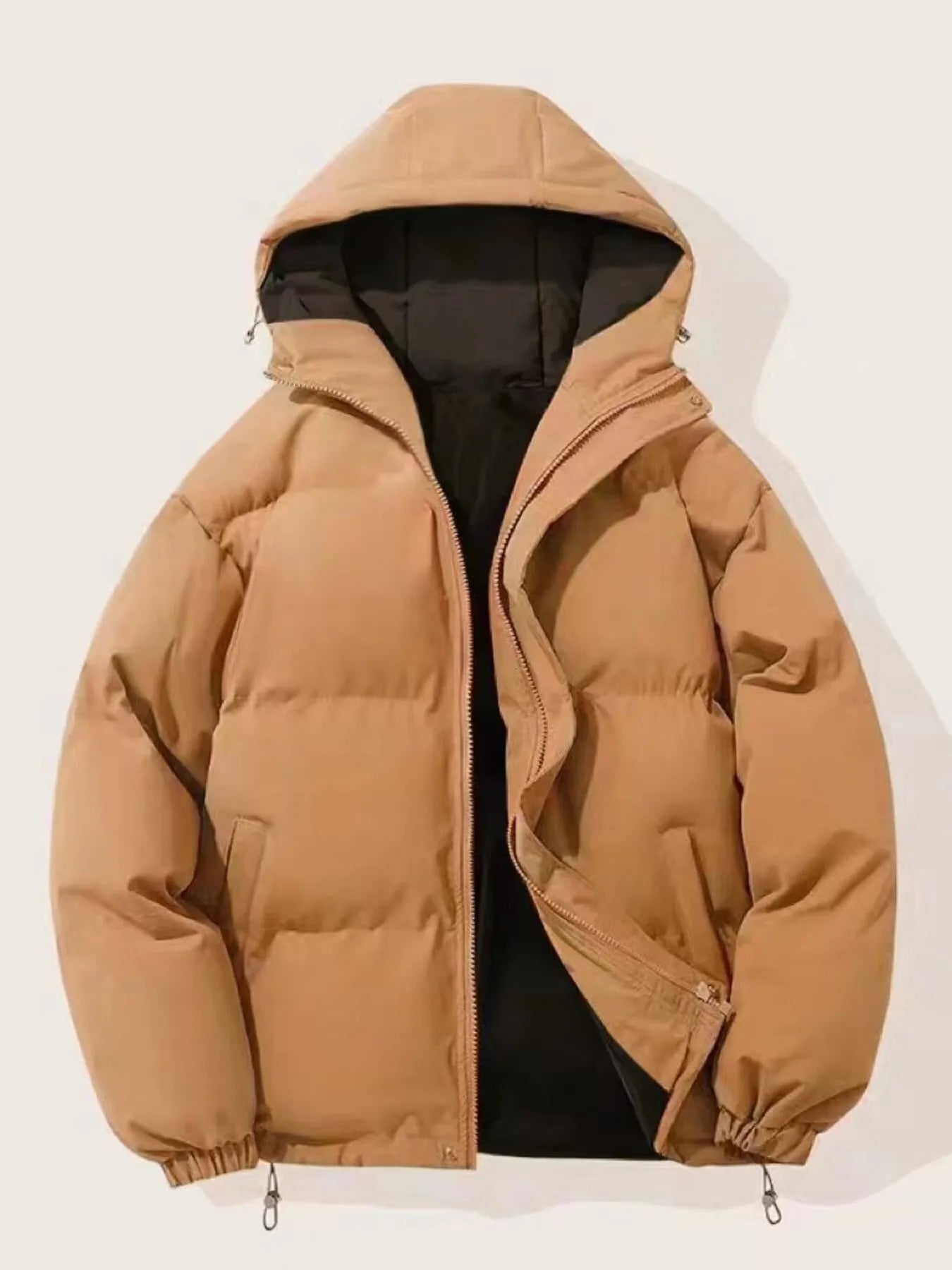 Men's Plus Size Zip Up Hooded Winter Coat