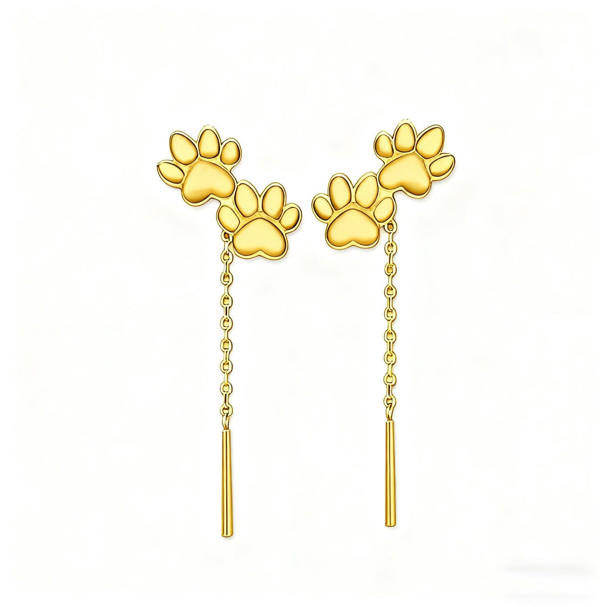 Paw Shaped Drop Earrings