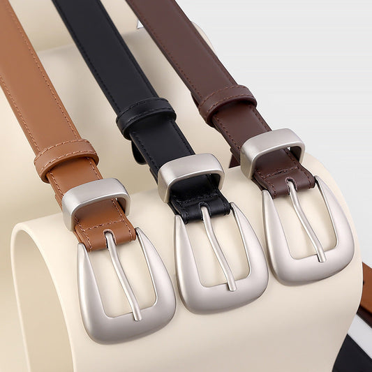 Buckle Skinny Leather Belt