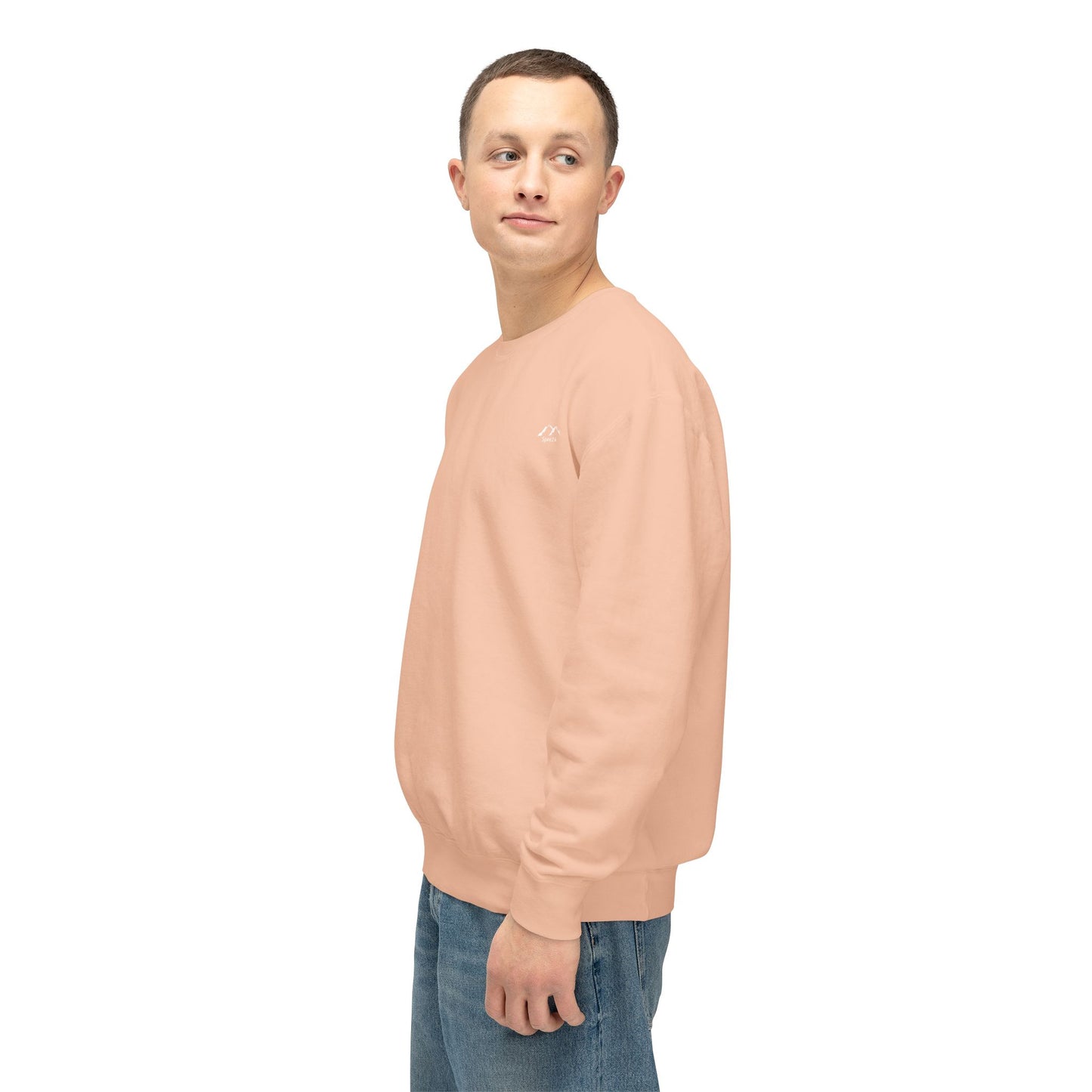 SW-108PCH-24 Unisex Lightweight Crewneck Peach Color Sweatshirt