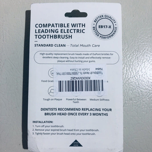 4 Replacement Brush Heads for select Braun / Oral-B Electric Toothbrushes EB17-X