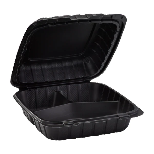 Mineral Container Three Compartment Black 8"x 8" x 3"