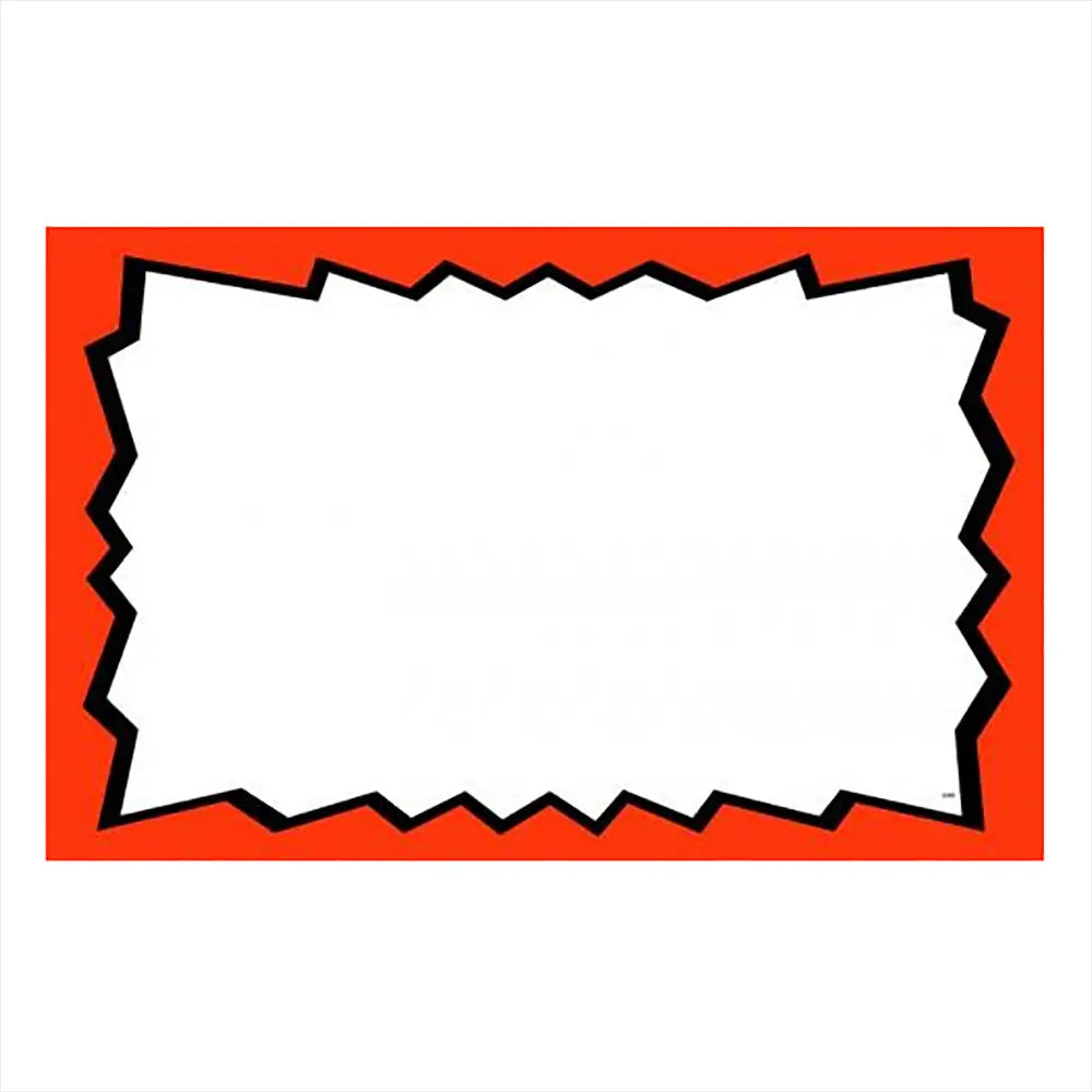 Blank with Burst Red Print Sign Card Glossy 5.5" x 7"