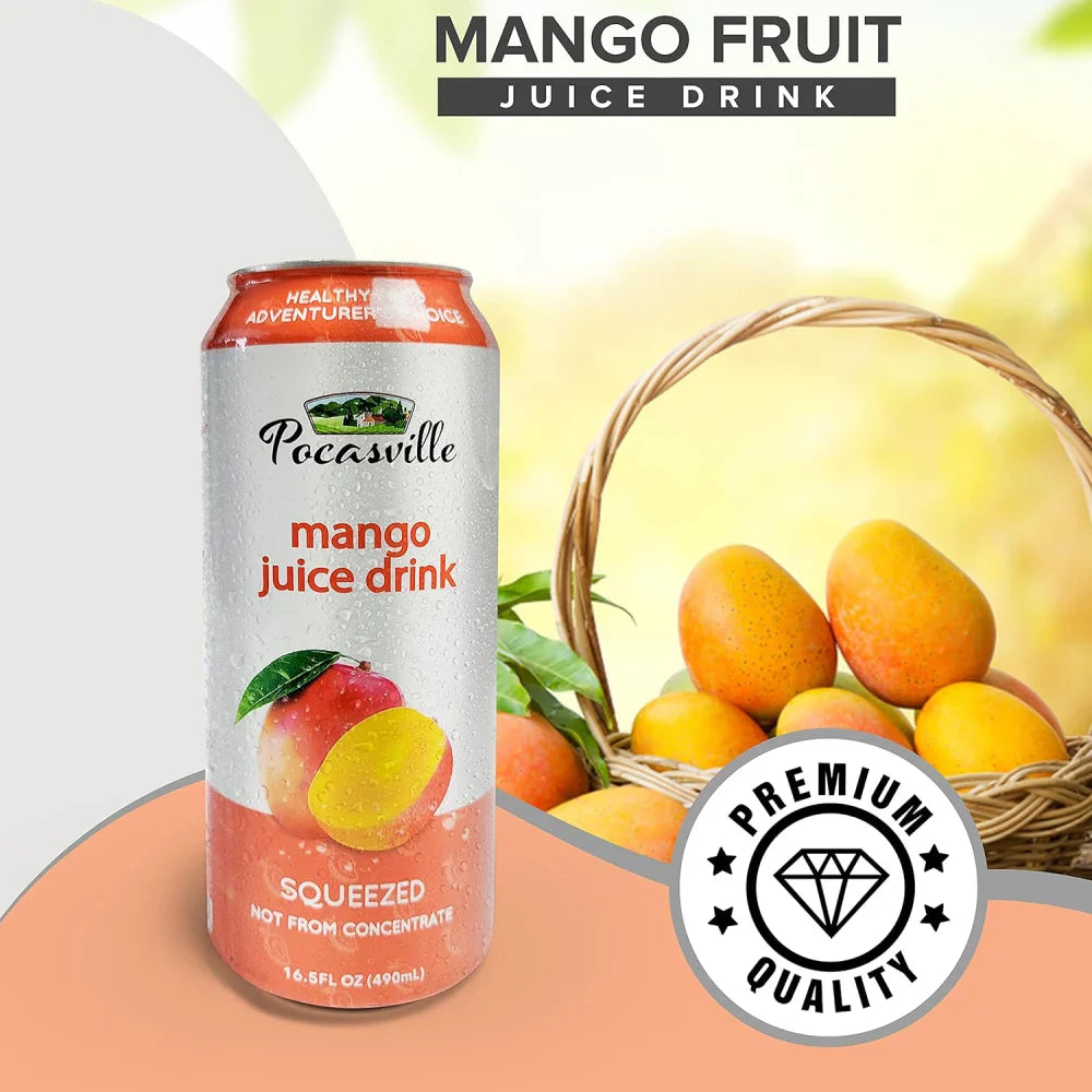 Pocasville Mango Juice Drink (30% Frut Juice) 16.5 oz