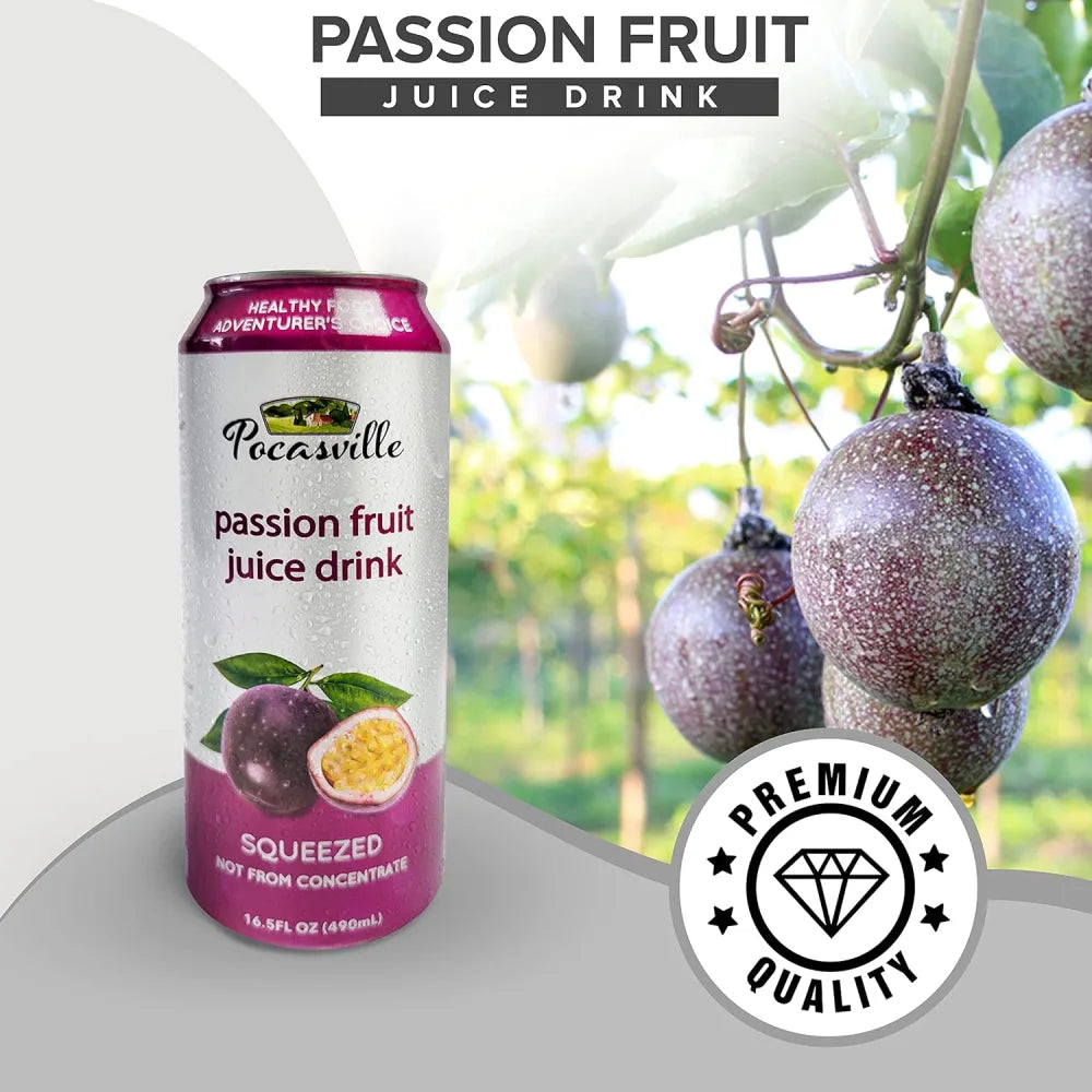 Pocasville Passion Fruit/Maracuya Juice Drink (30% Fruit Juice) 16.5 oz