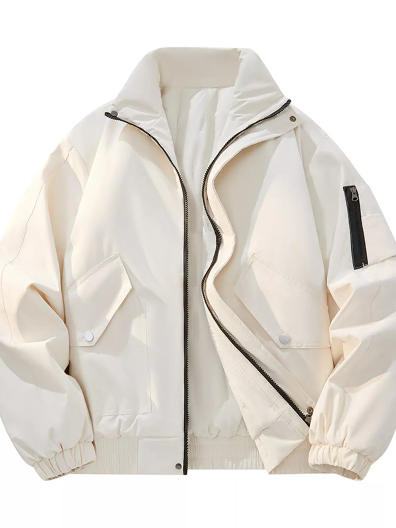 Men's Plus Size Casual Stand Collar Lightweight Bomber Jacket