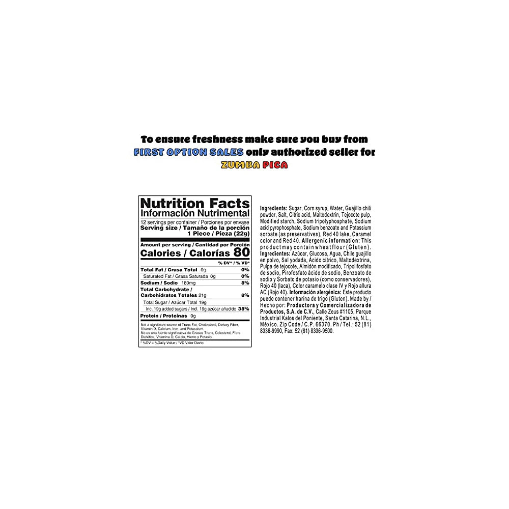 Zumba Rica chamoy 12 ct