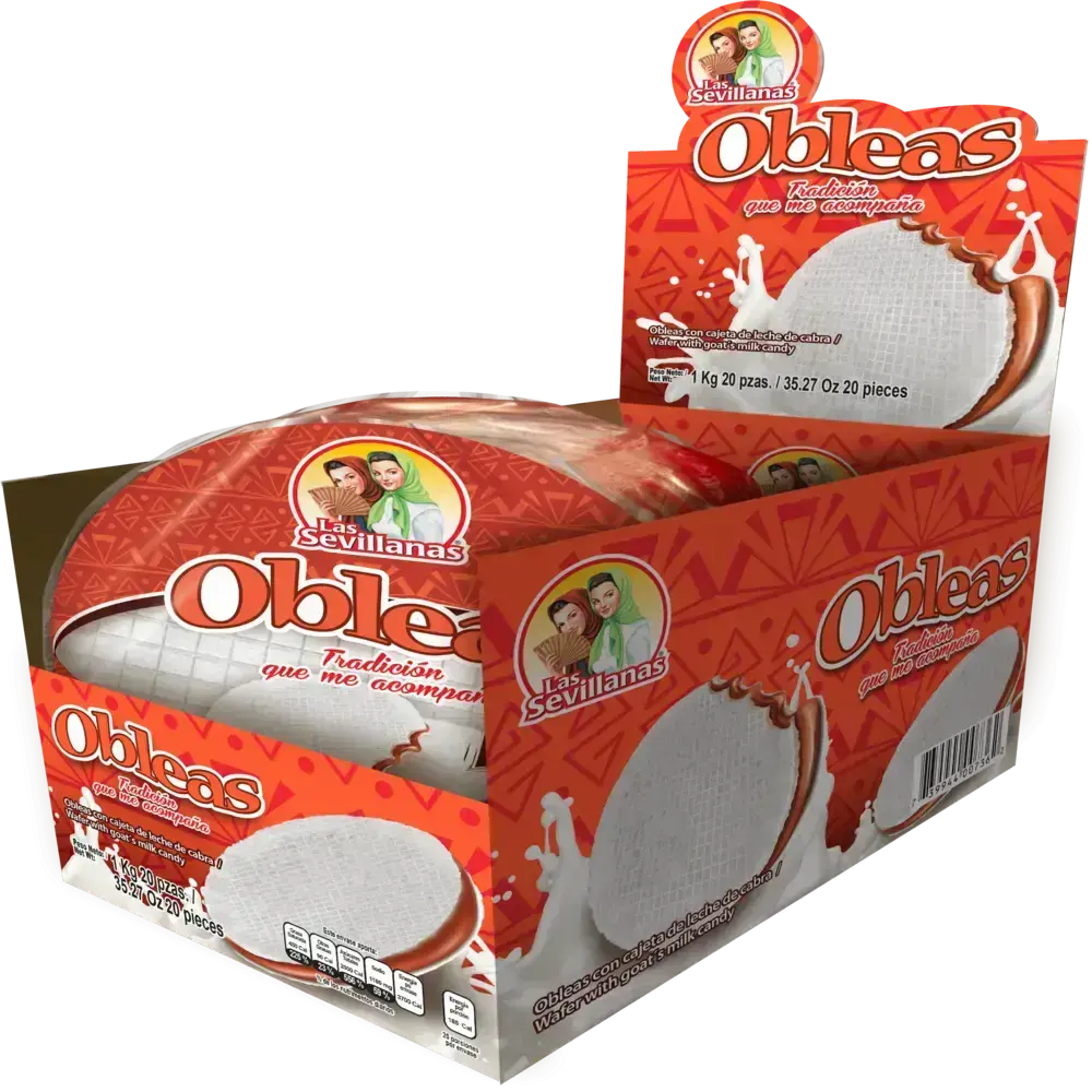 Las Sevillanas Oblea con Cajeta Medium Display 6x20ct - 40 gm