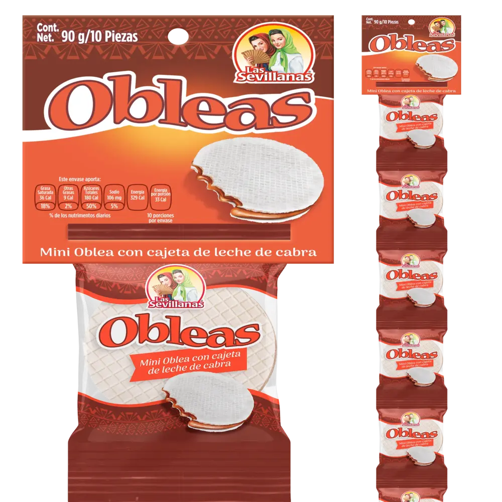 Las Sevillanas Mini Wafer con Cajeta Strip 10 ct