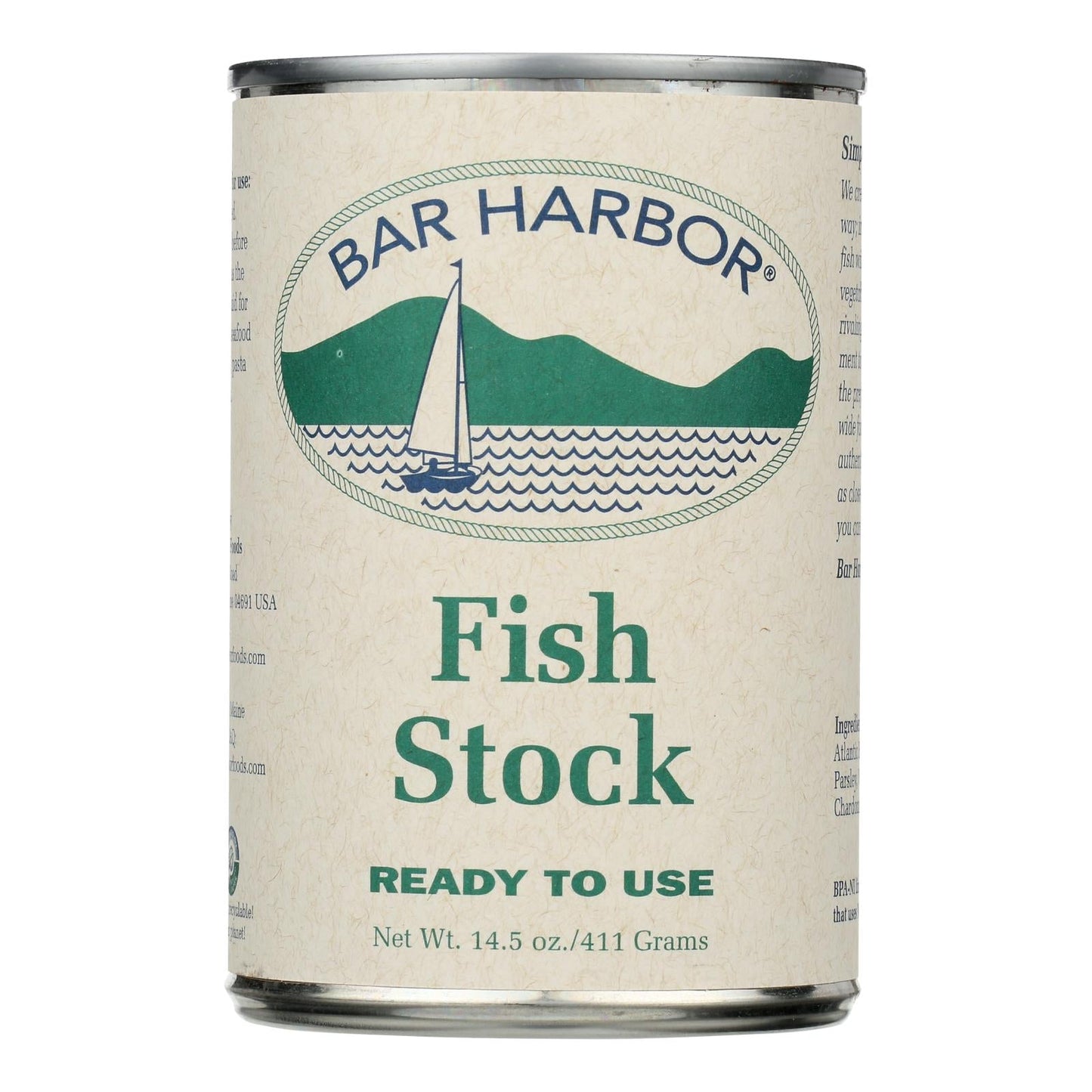 Bar Harbor Fish Stock, Rich Flavorful Base for Seafood Dishes | 14.5 Ounces, 6-Pack