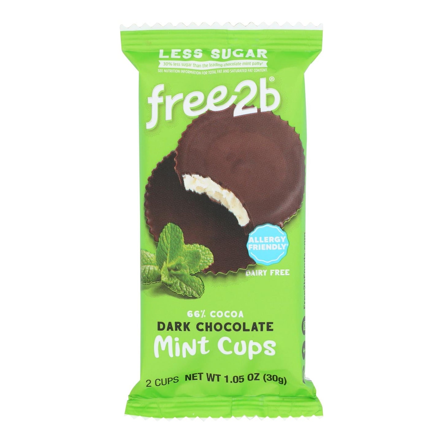 Free 2 B Dark Chocolate Mint Cups, 1.05 oz, 12-Count