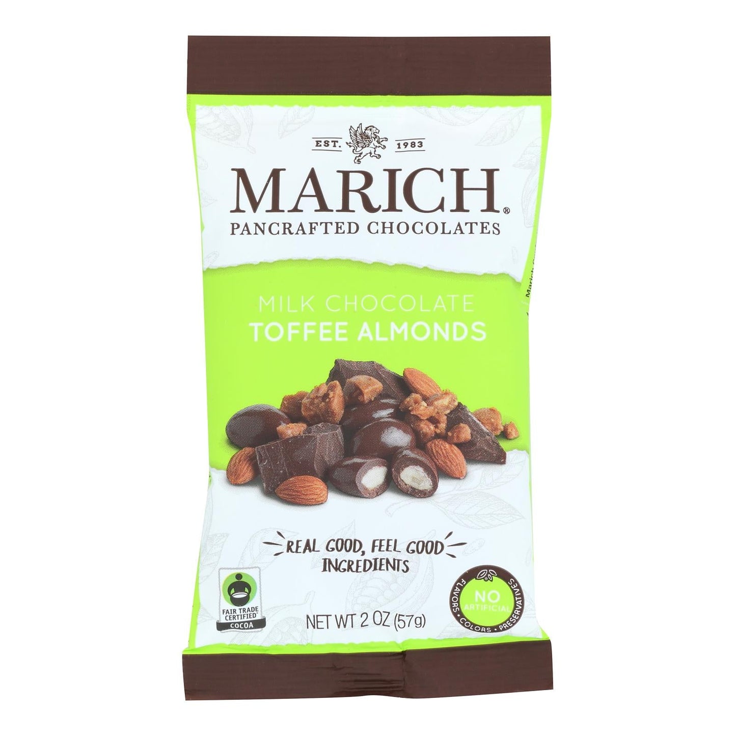 Marich Premium Almonds Toffee Milk Chocolate Bags, 12 x 2 Ounce