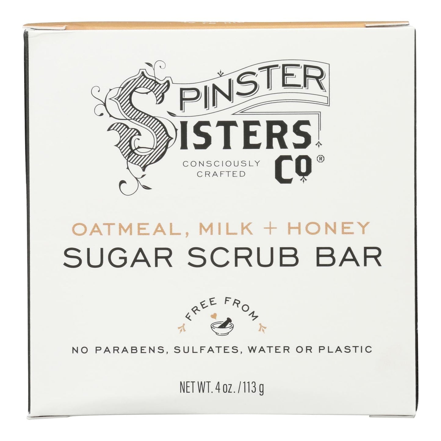 Spinster Sisters Company Scrub Brush Sugar Oatmeal Milk Honey - 4 Ounces