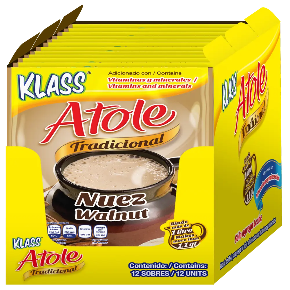 Klass Atole Walnut / Nuez (4x12ct) 1.52 oz