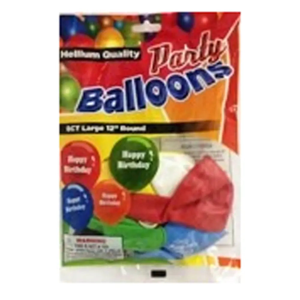 Happy Birthday Balloon Assorted Colors 8 ct