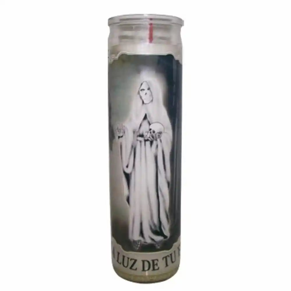 Santa Muerte White Candle tall