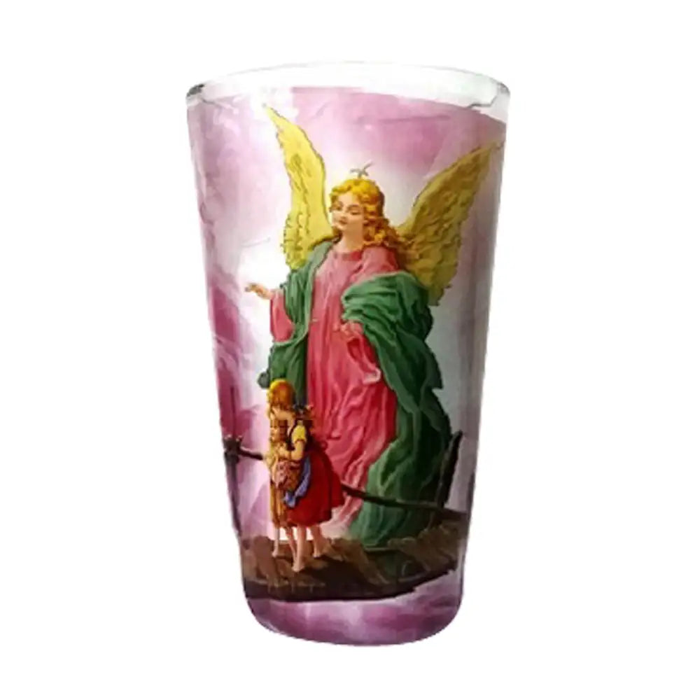 Angel De La Guarda White Candle lrg cup