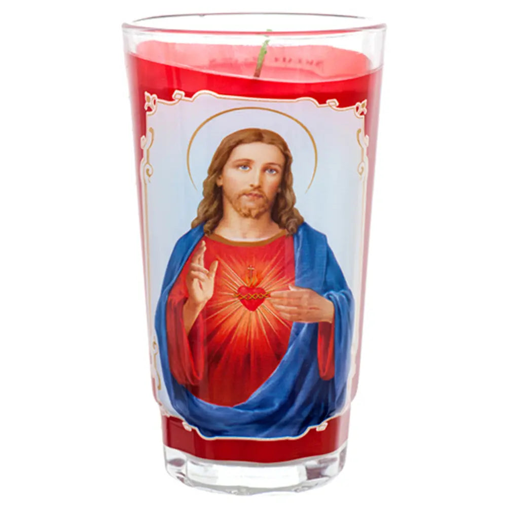 Sagrado Corazon De Jesus Red Candle lrg cup