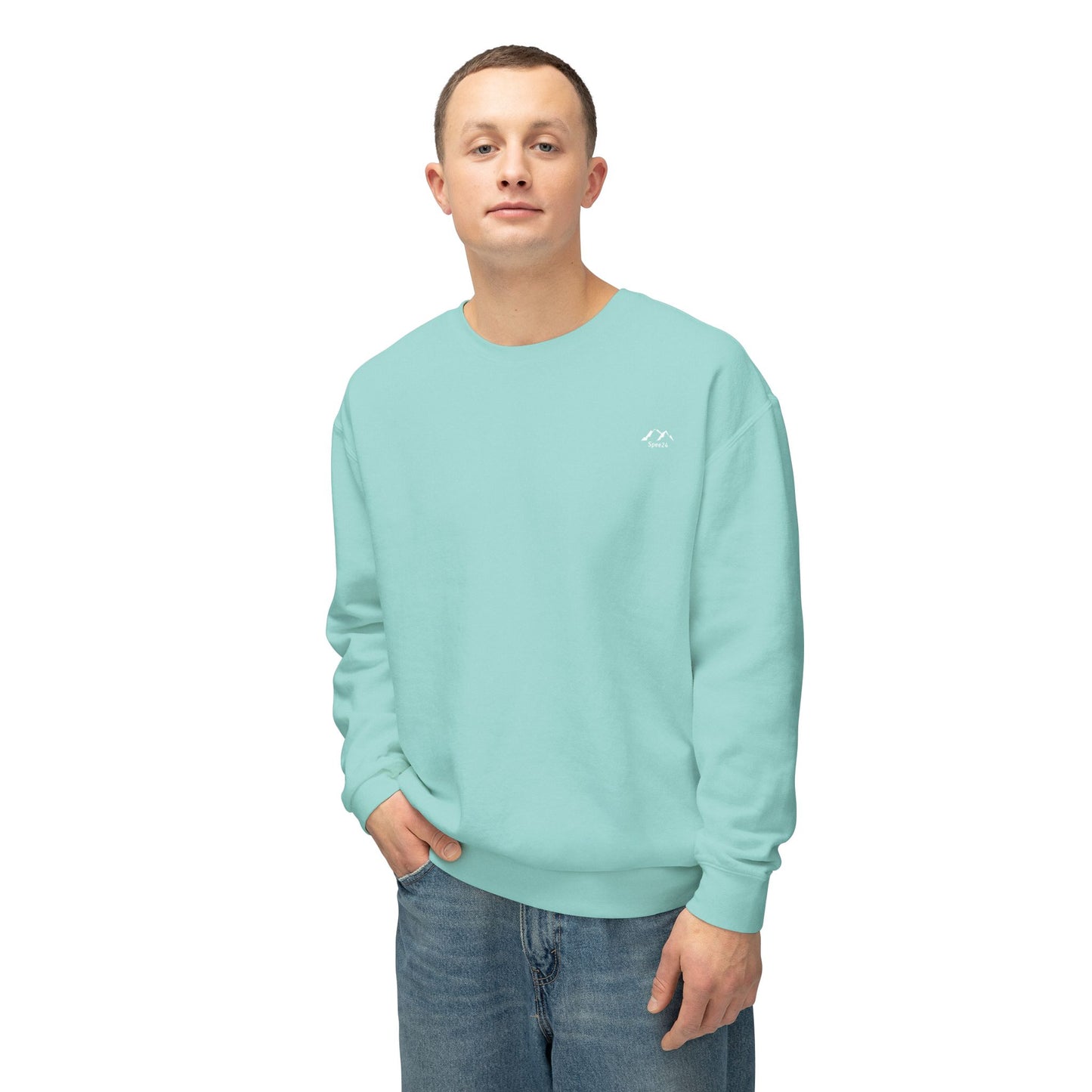 SW-103GRN-24 Unisex Lightweight Crewneck Chalky Mint Color Sweatshirt