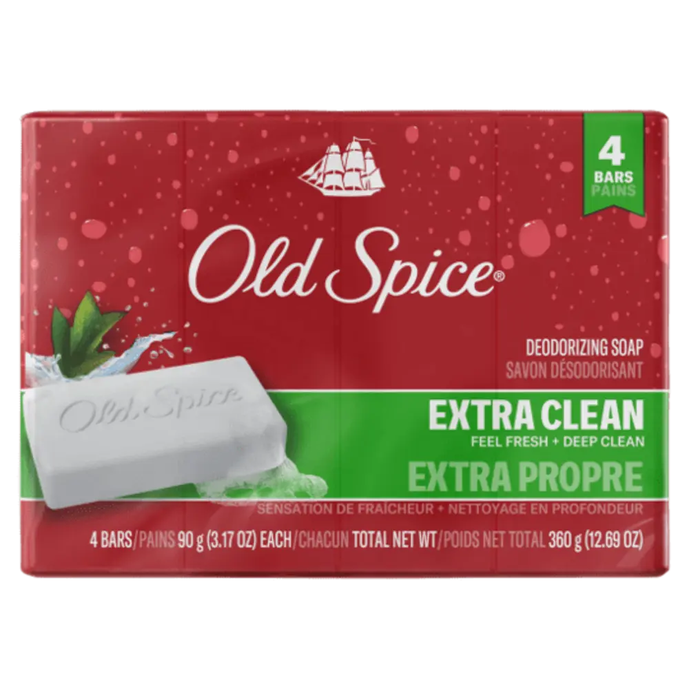 Old Spice Deodorizing Bar Soap for Men 4 bars 90g
