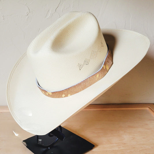 **Tan Metallic Leather Hat Band Only 984b