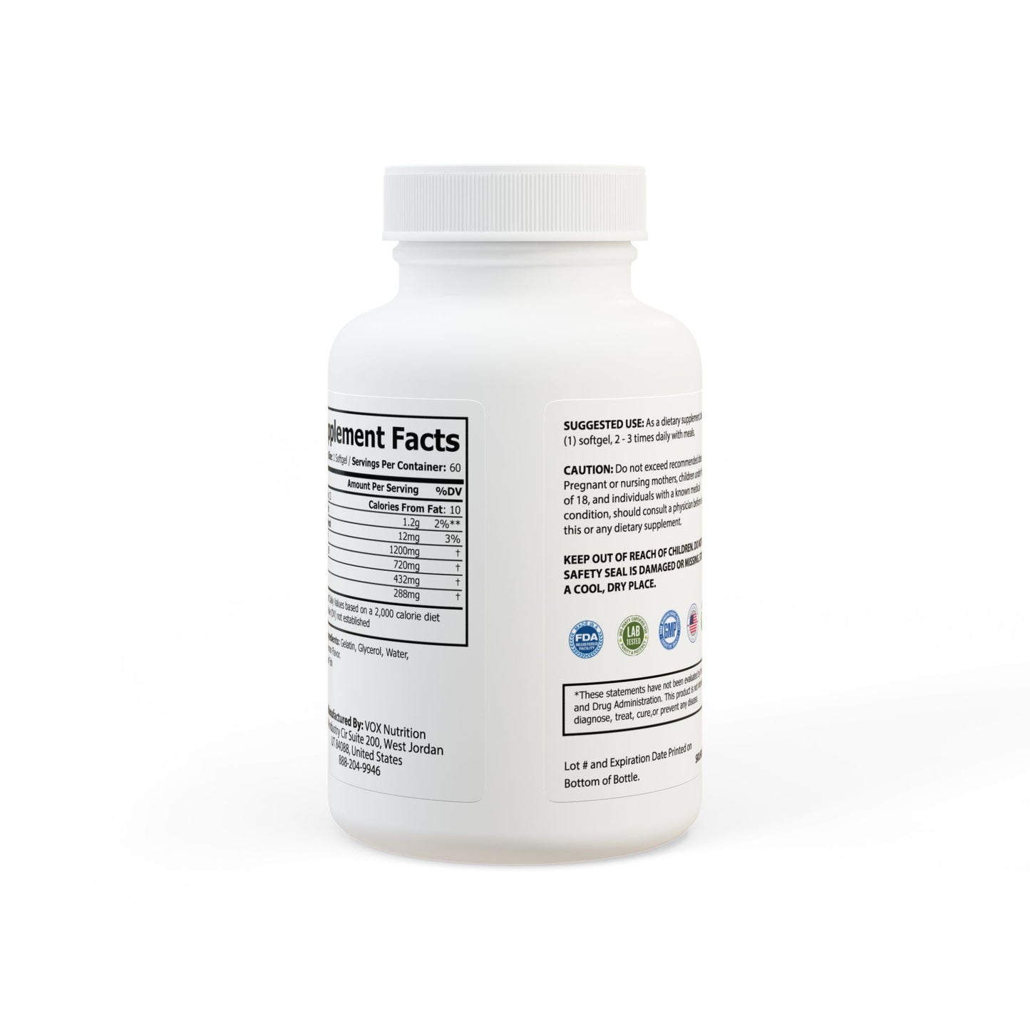 Omegor Omega 3 Fish Oil Supplement (60 Softgels)