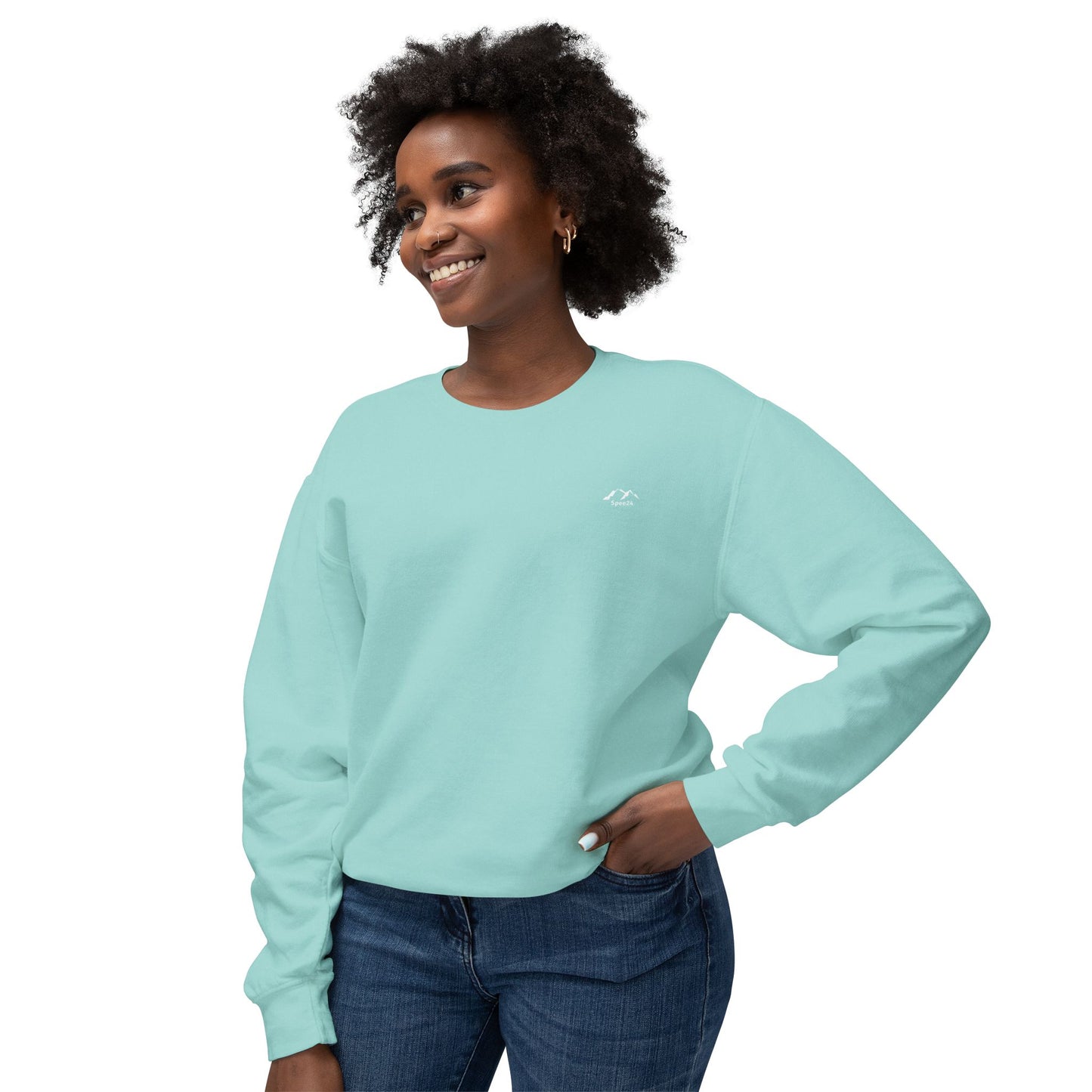 SW-103GRN-24 Unisex Lightweight Crewneck Chalky Mint Color Sweatshirt