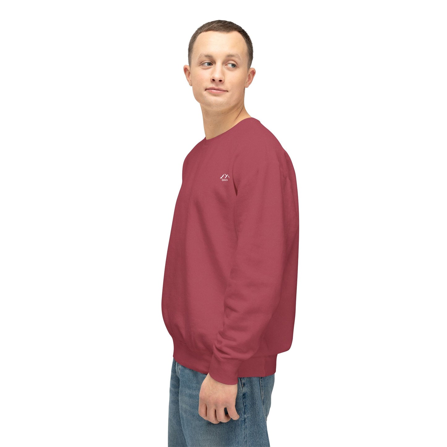 SW-109MRN-24 Unisex Lightweight Crewneck Crimson Color Sweatshirt