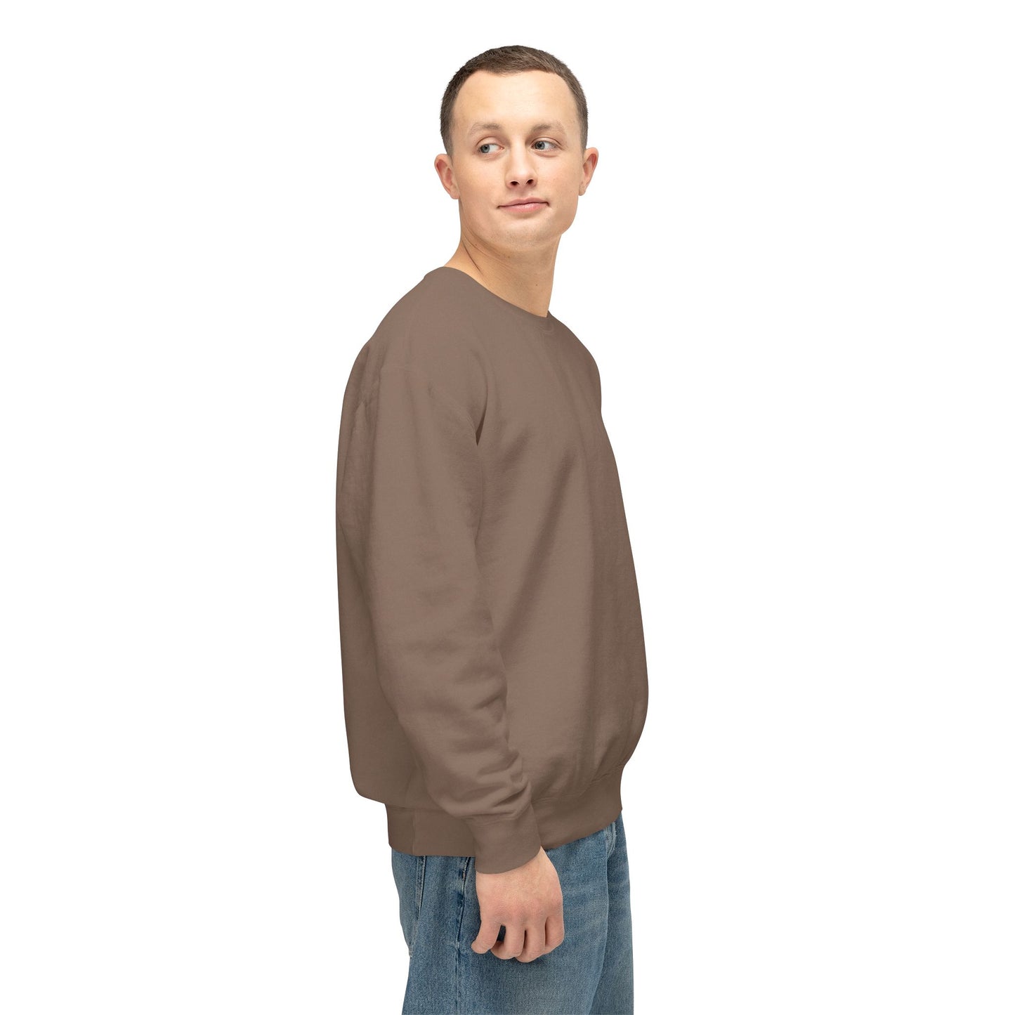 SW-105BRN-24 Unisex Lightweight Crewneck Espresso Color Sweatshirt